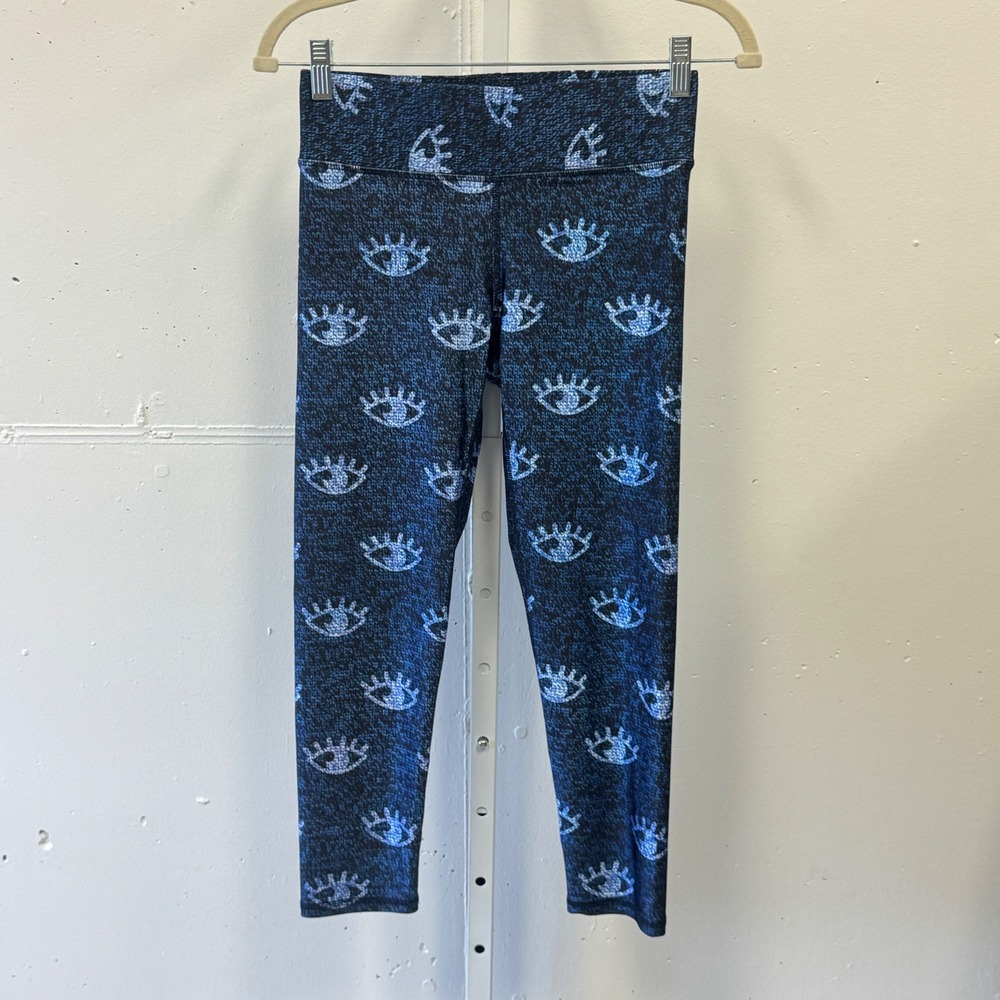 Terez Women's Blue Eye Print Cropped Leggings Small‎ Style 424-02 Made in USA